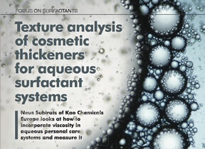 Texture analysis of cosmetic thickeners for aqueous surfactants systems Texture analysis of cosmetic thickeners for aqueous surfactants systems