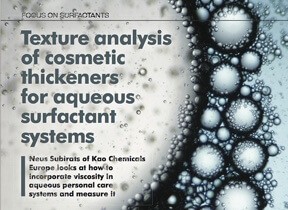 Texture analysis of cosmetic thickeners for aqueous surfactants systems