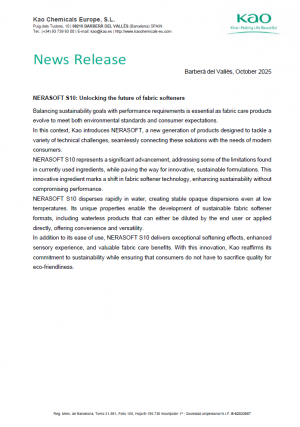 NERASOFT S10: Unlocking the future of fabric softeners