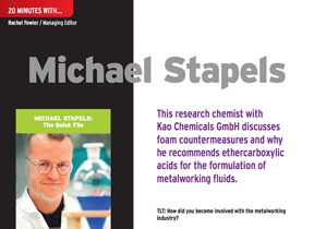 20 minutes with Michael Stapels : This research chemist with Kao Chemicals GmbH discusses foam count 20 minutes with Michael Stapels : This research chemist with Kao Chemicals GmbH discusses foam countermeasures and why he recommends ethercarboxylic a